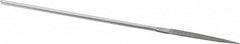 Strauss - 5-1/2" OAL Fine Half Round Needle Diamond File - 11/64" Wide x 1/16" Thick, 1-5/8 LOC, 91 Grit - Exact Tooling