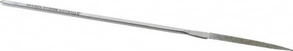 Strauss - 5-1/2" OAL Medium Barrette Needle Diamond File - 5/32" Wide x 1/16" Thick, 1-5/8 LOC, 126 Grit - Exact Tooling