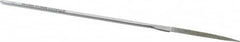 Strauss - 5-1/2" OAL Medium Barrette Needle Diamond File - 5/32" Wide x 1/16" Thick, 1-5/8 LOC, 126 Grit - Exact Tooling