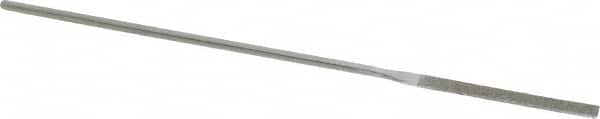 Strauss - 5-1/2" OAL Fine Equalling Needle Diamond File - 5/32" Wide x 3/32" Thick, 1-5/8 LOC, 91 Grit - Exact Tooling