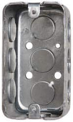 Cooper Crouse-Hinds - 1 Gang, (11) 1/2" Knockouts, Steel Rectangle Wall Box - 4" Overall Height x 2-1/8" Overall Width x 1-7/8" Overall Depth - Exact Tooling