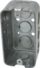 Cooper Crouse-Hinds - 1 Gang, (11) 1/2" Knockouts, Steel Rectangle Wall Box - 4" Overall Height x 2-1/8" Overall Width x 2-1/8" Overall Depth - Exact Tooling