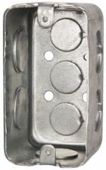 Cooper Crouse-Hinds - 1 Gang, (9) 1/2 & 3/4" Knockouts, Steel Rectangle Wall Box - 4" Overall Height x 2-1/8" Overall Width x 2-1/8" Overall Depth - Exact Tooling