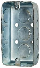 Cooper Crouse-Hinds - 1 Gang, (11) 1/2" Knockouts, Steel Rectangle Wall Box - 4" Overall Height x 2-1/8" Overall Width x 1-1/4" Overall Depth - Exact Tooling