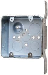 Cooper Crouse-Hinds - 1 Gang, (14) 1/2 & 3/4" Knockouts, Steel Square Wall Box - 4" Overall Height x 4" Overall Width x 2-1/8" Overall Depth - Exact Tooling