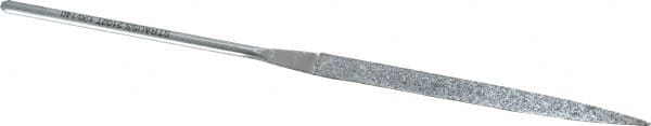 Strauss - 5-1/2" OAL Medium Barrette Needle Diamond File - 13/64" Wide x 1/16" Thick, 2-3/4 LOC, 126 Grit - Exact Tooling