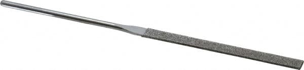 Strauss - 5-1/2" OAL Coarse Equalling Needle Diamond File - 15/64" Wide x 1/16" Thick, 2-3/4 LOC, 181 Grit - Exact Tooling