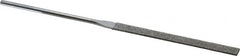 Strauss - 5-1/2" OAL Coarse Equalling Needle Diamond File - 15/64" Wide x 1/16" Thick, 2-3/4 LOC, 181 Grit - Exact Tooling