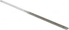 Strauss - 5-1/2" OAL Medium Equalling Needle Diamond File - 15/64" Wide x 1/16" Thick, 2-3/4 LOC, 126 Grit - Exact Tooling