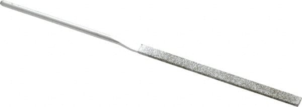Strauss - 5-1/2" OAL Coarse Taper Needle Diamond File - 1/4" Wide x 1/16" Thick, 2-3/4 LOC, 181 Grit - Exact Tooling