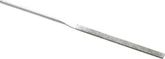 Strauss - 5-1/2" OAL Coarse Taper Needle Diamond File - 1/4" Wide x 1/16" Thick, 2-3/4 LOC, 181 Grit - Exact Tooling