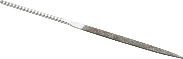 Strauss - 5-1/2" OAL Fine Taper Needle Diamond File - 1/4" Wide x 1/16" Thick, 2-3/4 LOC, 91 Grit - Exact Tooling