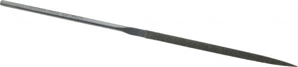 Strauss - 5-1/2" OAL Fine Three Square Needle Diamond File - 9/64" Wide x 9/64" Thick, 2-3/4 LOC, 91 Grit - Exact Tooling