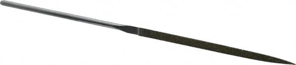 Strauss - 5-1/2" OAL Medium Three Square Needle Diamond File - 9/64" Wide x 9/64" Thick, 2-3/4 LOC, 126 Grit - Exact Tooling