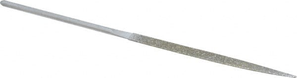 Strauss - 5-1/2" OAL Coarse Half Round Needle Diamond File - 13/64" Wide x 1/16" Thick, 2-3/4 LOC, 181 Grit - Exact Tooling