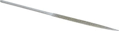 Strauss - 5-1/2" OAL Coarse Half Round Needle Diamond File - 13/64" Wide x 1/16" Thick, 2-3/4 LOC, 181 Grit - Exact Tooling