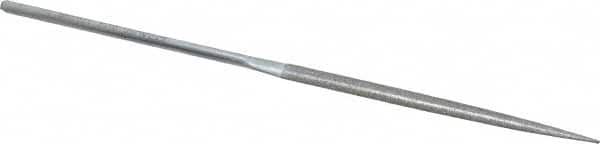 Strauss - 5-1/2" OAL Fine Half Round Needle Diamond File - 13/64" Wide x 1/16" Thick, 2-3/4 LOC, 91 Grit - Exact Tooling
