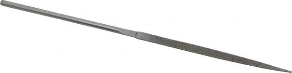 Strauss - 5-1/2" OAL Medium Half Round Needle Diamond File - 13/64" Wide x 1/16" Thick, 2-3/4 LOC, 126 Grit - Exact Tooling