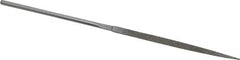 Strauss - 5-1/2" OAL Medium Half Round Needle Diamond File - 13/64" Wide x 1/16" Thick, 2-3/4 LOC, 126 Grit - Exact Tooling