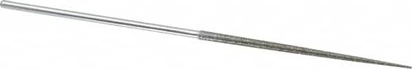 Strauss - 5-1/2" OAL Coarse Round Needle Diamond File - 1/8" Wide x 1/8" Thick, 2-3/4 LOC, 181 Grit - Exact Tooling