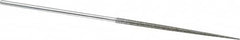 Strauss - 5-1/2" OAL Coarse Round Needle Diamond File - 1/8" Wide x 1/8" Thick, 2-3/4 LOC, 181 Grit - Exact Tooling