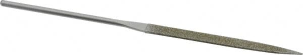 Strauss - 5-1/2" OAL Coarse Knife Needle Diamond File - 13/64" Wide x 1/16" Thick, 2-3/4 LOC, 181 Grit - Exact Tooling