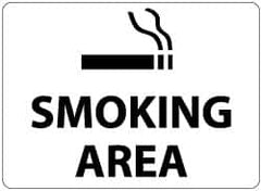 NMC - "Smoking Area", 10" Long x 14" Wide, Rigid Plastic Safety Sign - Rectangle, 0.05" Thick, Use for Smoking Regulations - Exact Tooling