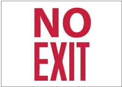 NMC - No Exit, Plastic Exit Sign - 10" Wide x 7" High, Glow-in-the-Dark - Exact Tooling