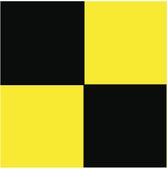 NMC - Black & Yellow Checkered Vinyl Tape - 2" Wide x 54' Long x 0.002" Thick, General Traffic - Exact Tooling