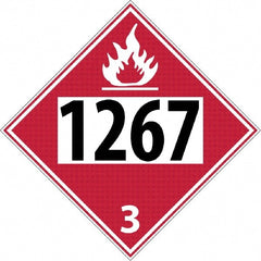 NMC - DOT - Shipping & Vehicle - 1267, 10-3/4" Wide x 10-3/4" High, Rigid Plastic Placard - Black & Yellow on White, UV Resistant, Chemical Resistant, Graffiti Proof - Exact Tooling