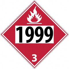 NMC - DOT - Shipping & Vehicle - 1999, 10-3/4" Wide x 10-3/4" High, Rigid Plastic Placard - Black & Red on White, UV Resistant, Chemical Resistant, Graffiti Proof - Exact Tooling