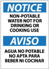 NMC - "Notice - Non-Potable Water - Not for Drinking or Cooking Use", 14" Long x 10" Wide, Rigid Plastic Safety Sign - Rectangle, 0.05" Thick, Use for Hazardous Materials - Exact Tooling