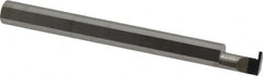 Accupro - 0.0255" Groove Width, 0.187" Min Hole Diam, 1/4" Max Hole Depth, Retaining Ring Grooving Tool - 0.05" Projection, 1-3/4" Shank Length, 2" OAL, Solid Carbide, Bright Finish - Exact Tooling