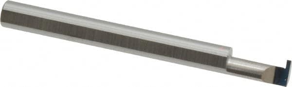 Accupro - 0.0305" Groove Width, 0.187" Min Hole Diam, 3/8" Max Hole Depth, Retaining Ring Grooving Tool - 0.05" Projection, 1-5/8" Shank Length, 2" OAL, Solid Carbide, Bright Finish - Exact Tooling
