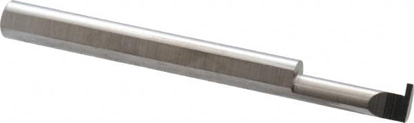 Accupro - 0.0305" Groove Width, 0.187" Min Hole Diam, 1/2" Max Hole Depth, Retaining Ring Grooving Tool - 0.05" Projection, 1-1/2" Shank Length, 2" OAL, Solid Carbide, Bright Finish - Exact Tooling