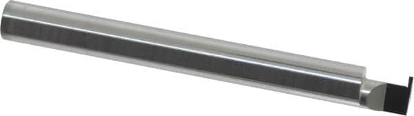 Accupro - 0.0255" Groove Width, 1/4" Min Hole Diam, 1/4" Max Hole Depth, Retaining Ring Grooving Tool - 0.06" Projection, 2-1/4" Shank Length, 2-1/2" OAL, Solid Carbide, Bright Finish - Exact Tooling