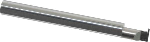 Accupro - 0.0255" Groove Width, 1/4" Min Hole Diam, 3/8" Max Hole Depth, Retaining Ring Grooving Tool - 0.06" Projection, 2-1/8" Shank Length, 2-1/2" OAL, Solid Carbide, Bright Finish - Exact Tooling