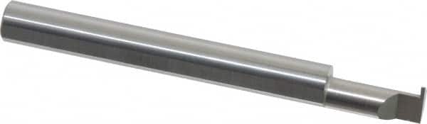 Accupro - 0.0255" Groove Width, 1/4" Min Hole Diam, 1/2" Max Hole Depth, Retaining Ring Grooving Tool - 0.06" Projection, 2" Shank Length, 2-1/2" OAL, Solid Carbide, Bright Finish - Exact Tooling