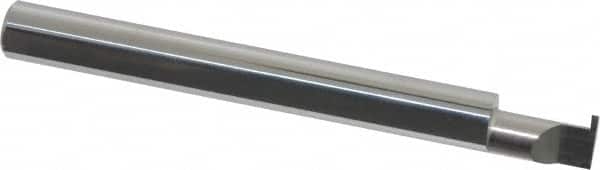 Accupro - 0.0305" Groove Width, 1/4" Min Hole Diam, 3/8" Max Hole Depth, Retaining Ring Grooving Tool - 0.06" Projection, 2-1/8" Shank Length, 2-1/2" OAL, Solid Carbide, Bright Finish - Exact Tooling