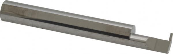 Accupro - 0.0335" Groove Width, 0.312" Min Hole Diam, 1/2" Max Hole Depth, Retaining Ring Grooving Tool - 0.11" Projection, 2" Shank Length, 2-1/2" OAL, Solid Carbide, Bright Finish - Exact Tooling