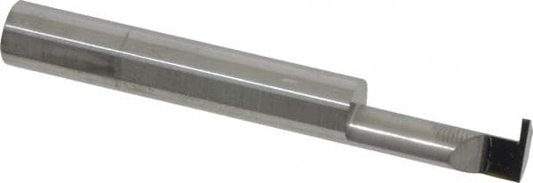 Accupro - 0.0385" Groove Width, 0.312" Min Hole Diam, 3/4" Max Hole Depth, Retaining Ring Grooving Tool - 0.11" Projection, 1-3/4" Shank Length, 2-1/2" OAL, Solid Carbide, Bright Finish - Exact Tooling
