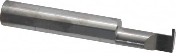 Accupro - 0.04" Groove Width, 3/8" Min Hole Diam, 3/4" Max Hole Depth, Retaining Ring Grooving Tool - 0.11" Projection, 1-3/4" Shank Length, 2-1/2" OAL, Solid Carbide, Bright Finish - Exact Tooling