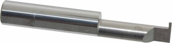 Accupro - 0.04" Groove Width, 3/8" Min Hole Diam, 1" Max Hole Depth, Retaining Ring Grooving Tool - 0.11" Projection, 1-1/5" Shank Length, 2-1/2" OAL, Solid Carbide, Bright Finish - Exact Tooling
