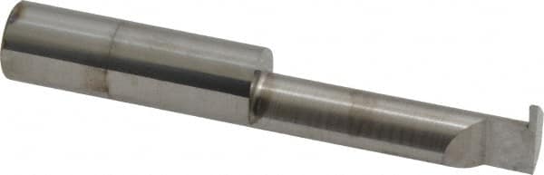 Accupro - 0.04" Groove Width, 3/8" Min Hole Diam, 1-1/4" Max Hole Depth, Retaining Ring Grooving Tool - 0.11" Projection, 1-1/4" Shank Length, 2-1/2" OAL, Solid Carbide, Bright Finish - Exact Tooling