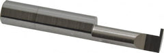 Accupro - 0.047" Groove Width, 3/8" Min Hole Diam, 1" Max Hole Depth, Retaining Ring Grooving Tool - 0.11" Projection, 1-1/5" Shank Length, 2-1/2" OAL, Solid Carbide, Bright Finish - Exact Tooling
