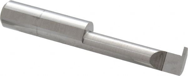 Accupro - 0.047" Groove Width, 3/8" Min Hole Diam, 1-1/4" Max Hole Depth, Retaining Ring Grooving Tool - 0.11" Projection, 1-1/4" Shank Length, 2-1/2" OAL, Solid Carbide, Bright Finish - Exact Tooling