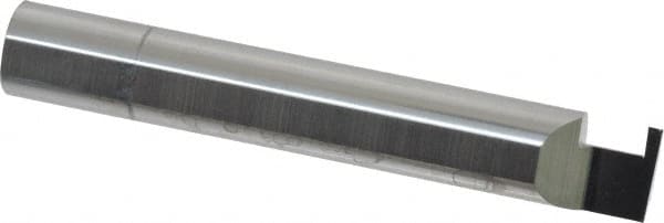 Accupro - 0.056" Groove Width, 3/8" Min Hole Diam, 1/4" Max Hole Depth, Retaining Ring Grooving Tool - 0.11" Projection, 2-1/4" Shank Length, 2-1/2" OAL, Solid Carbide, Bright Finish - Exact Tooling