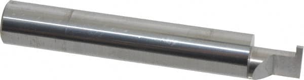 Accupro - 0.056" Groove Width, 3/8" Min Hole Diam, 3/8" Max Hole Depth, Retaining Ring Grooving Tool - 0.11" Projection, 2-1/8" Shank Length, 2-1/2" OAL, Solid Carbide, Bright Finish - Exact Tooling