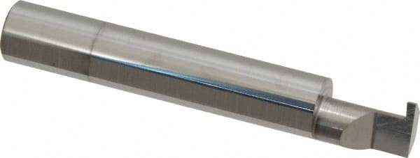 Accupro - 0.056" Groove Width, 3/8" Min Hole Diam, 1/2" Max Hole Depth, Retaining Ring Grooving Tool - 0.11" Projection, 2" Shank Length, 2-1/2" OAL, Solid Carbide, Bright Finish - Exact Tooling