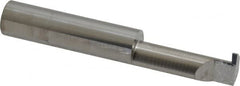 Accupro - 0.056" Groove Width, 3/8" Min Hole Diam, 1" Max Hole Depth, Retaining Ring Grooving Tool - 0.11" Projection, 1-1/5" Shank Length, 2-1/2" OAL, Solid Carbide, Bright Finish - Exact Tooling